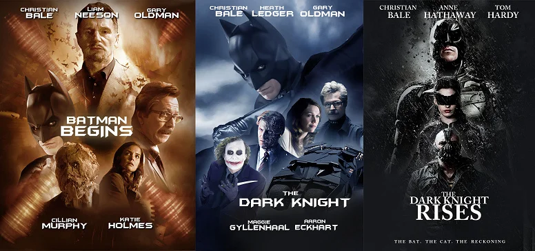 Dark Knight Trilogy Christopher nolan movie Batman series posters